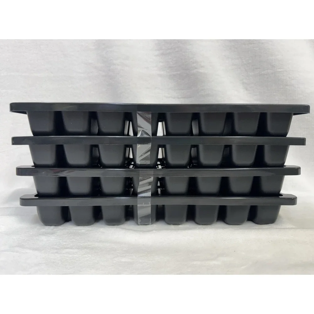 4-Pack ROOM ESSENTIALS Plastic Ice Cube Trays BPA-Free • Black